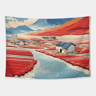 Jeungdo Salt Farm South Korea Travel Tourism Retro Vintage Tapestry