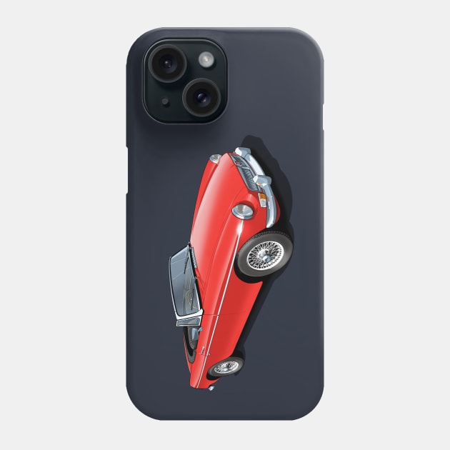 MGB Roadster in flame red Phone Case by candcretro