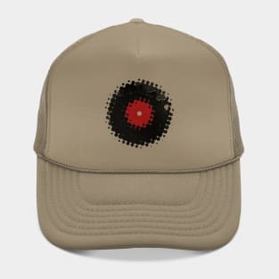 Vinyl Record with Halftone Hat