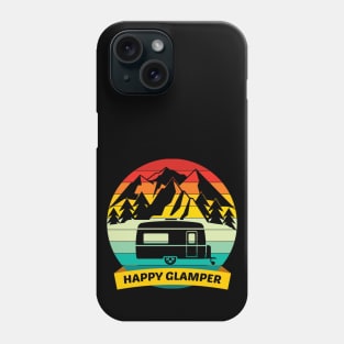 Vintage Happy Glamper - Mountain Hiker Travel Camper Phone Case