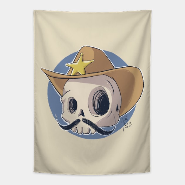 Skull Star Tapestry by MBGraphiX