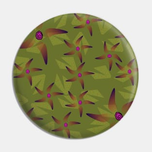 Floral Army Pin