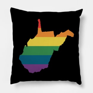 West Virginia State Rainbow Pillow