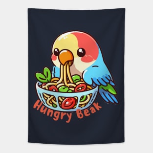 Pasta parrot eating spaghetti Tapestry