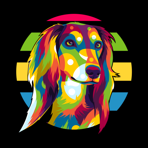 Saluki Dog Portrait by wpaprint