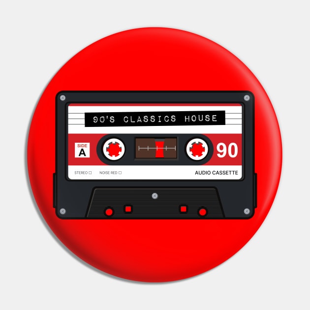 90s Classics House Music Cassette Tape Pin by Hixon House