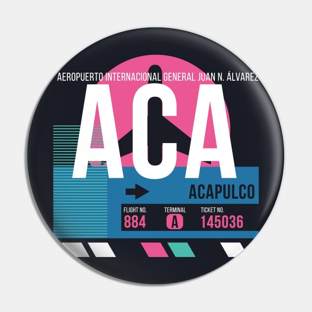 Acapulco (ACA) Airport // Sunset Baggage Tag Pin by Now Boarding