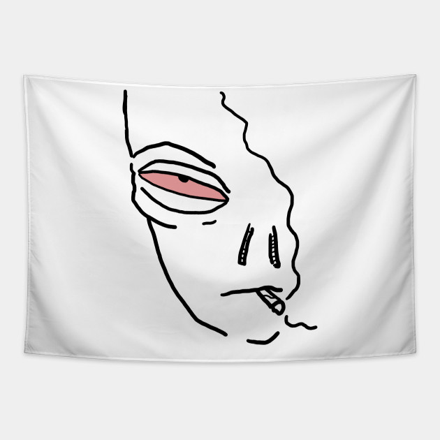 Stoned Alien Smoking Blunt Alien Tapestry Teepublic