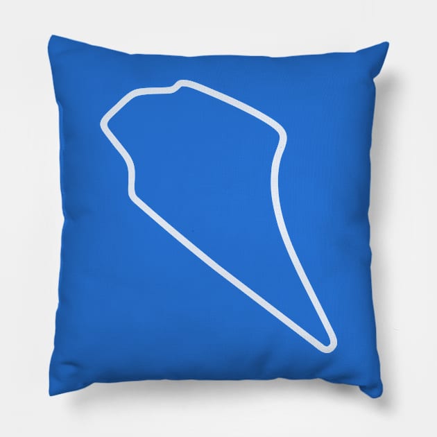 Knockhill Racing Circuit [outline] Pillow by sednoid