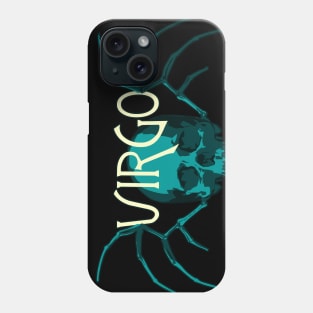 Blue Virgo Skull and Virgin Wing Bones - Zodiac Astrology Phone Case