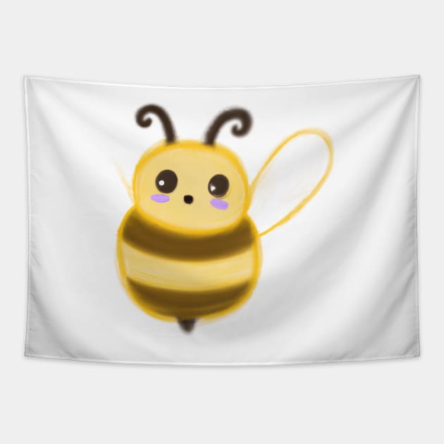 Cute Bee Drawing Tapestry by Play Zoo