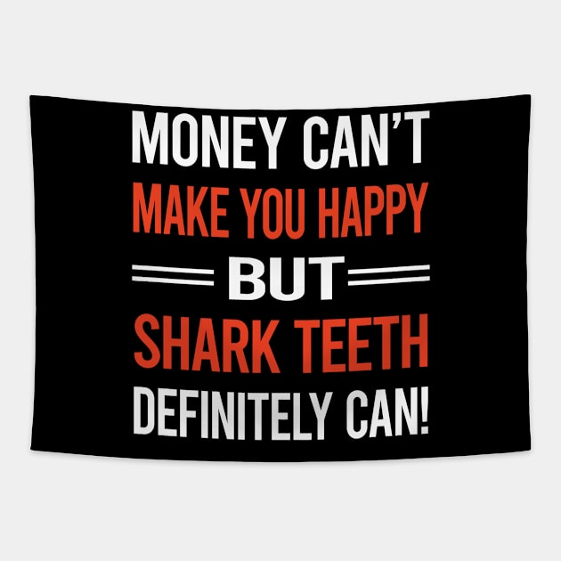 Funny Money Cant Make You Happy Shark Teeth Tapestry by relativeshrimp
