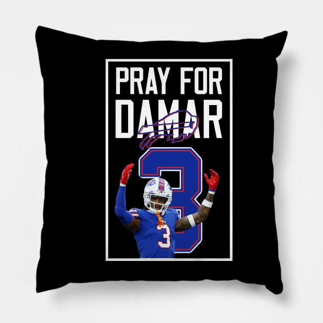 Pray for 3 damar Pillow by Mirrorfor.Art