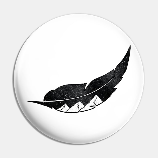 Cosmic Feather Pin by jy ink