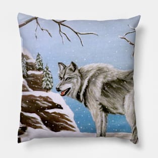 Wolf in Winter Pillow