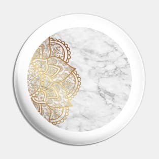 Mandala Gold Marble Pin