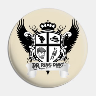 Dr. Ring Ding Crest Pin