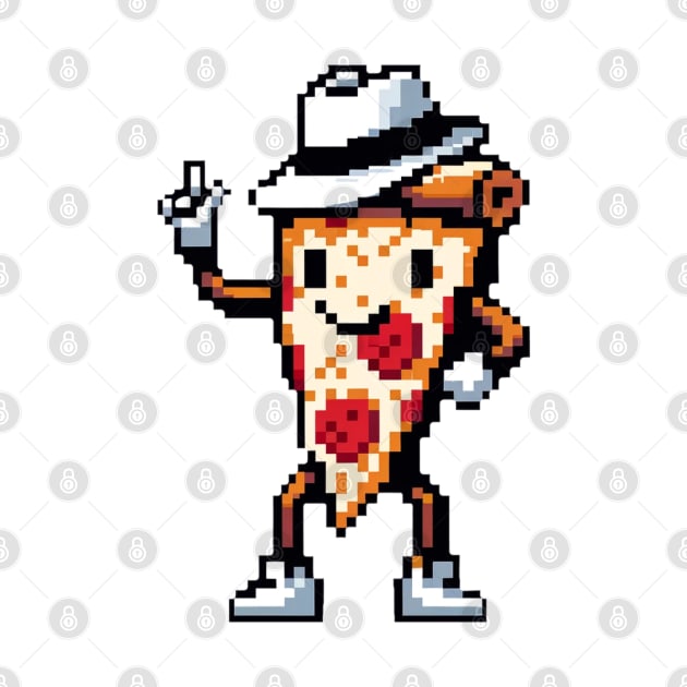 Moonwalking Pizza - Iconic Pop Culture Slice by Pixel Punkster