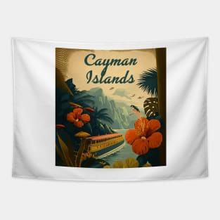 Cayman Islands Caribbean Vintage Travel Art Poster Tapestry