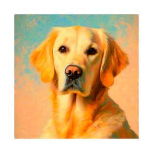 Majestic Furry Friend - Golden Retriever in Van Gogh Style, Labrador Retriever Doggo T-Shirt