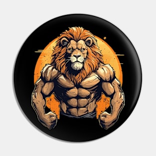 lion bodybuilder Pin