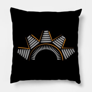 Tribal Sunset Abstract White Pillow