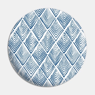 Treeometric - classic blue on white Pin