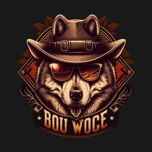 Retro logo with a Wolf T-Shirt