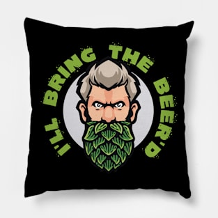 I'll bring the beerd - beerd Hopster (on dark colors) Pillow