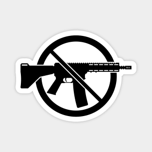 Gun Ban / Prohibition Sign (No Weapons / Peace / Black) Magnet