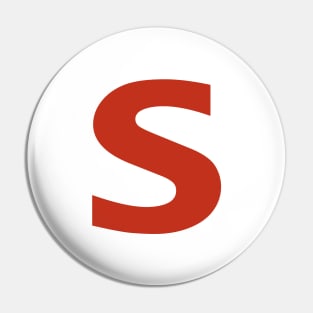 Letter s in Red Text Minimal Typography Pin