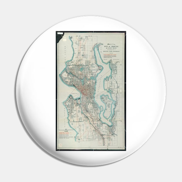 Vintage Map of Seattle Washington (1911) Pin by Bravuramedia