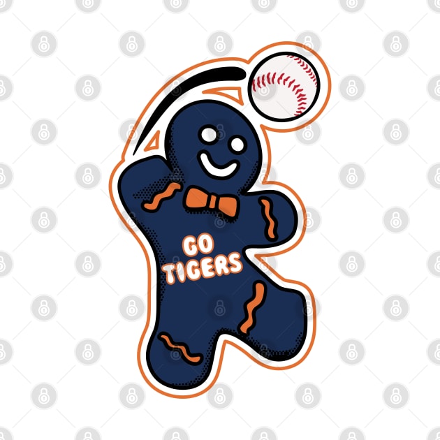 Detroit Tigers Gingerbread Man by Rad Love