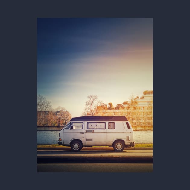 Old van in sunset light by psychoshadow