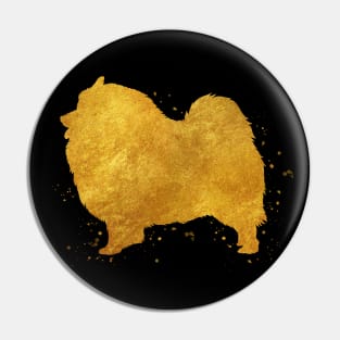 Keeshond dog golden art Pin