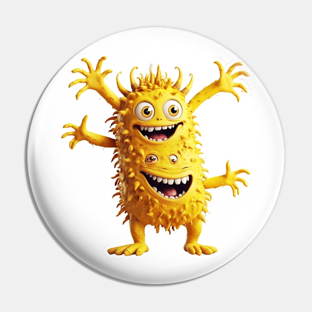 Yellow funny monster Pin by bswlife