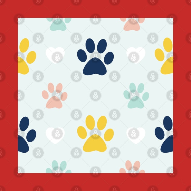 Colorful Puppy Dog Paw Pattern by FromTheAshes