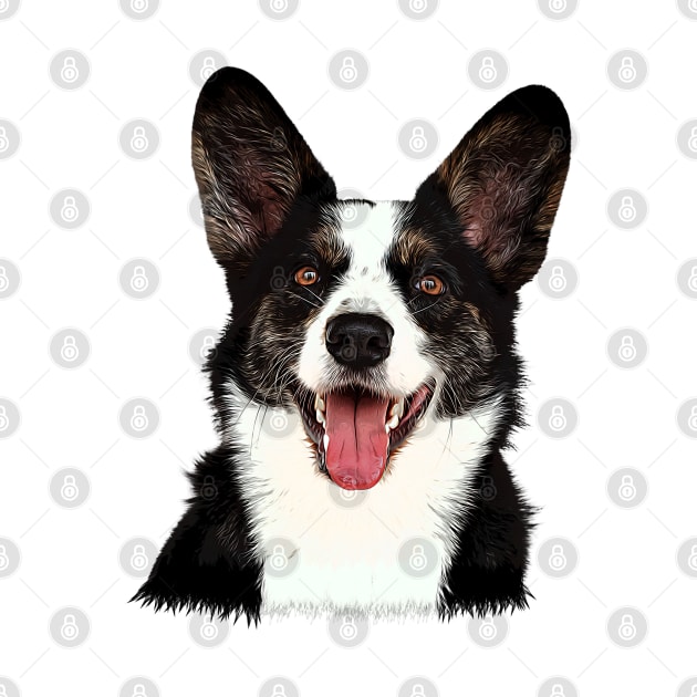 Cardigan Welsh Corgi Portrait/Bust by doglovershirts