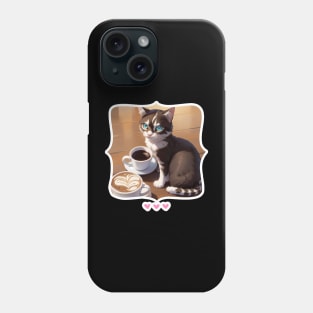 cat coffee lover Phone Case