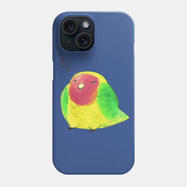 Sleepy Watercolor Lovebird Phone Case by saradaboru