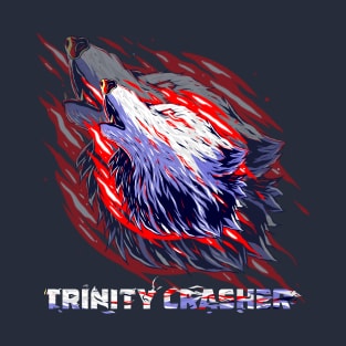 Trinity Crasher fury a Cool red and white Wolf T-Shirt