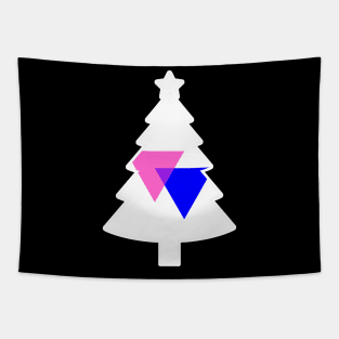 Christmas Tree LGBT Flag Bisexual-Triangles Tapestry