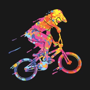 Colorful Splash BMX Bike Rider - Freestyle Sports Lover, Bicycle Stunt Racing, For Men, Women & Kids T-Shirt