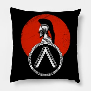 Leonidas on red sun Pillow