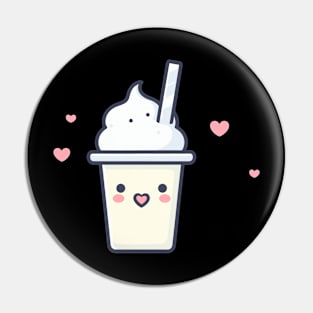 Cute Kawaii Vanilla Ice Cream with Hearts | Design for Kawaii Lovers | Cute Food Pin