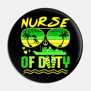 Nurse Off Duty Sunglasses Beach Sunset Palm trees | Summer Vacation Pin