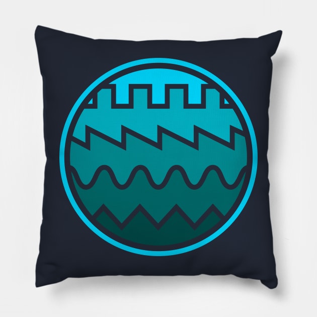 Synthesizer Waveform Gradient Pillow by Atomic Malibu