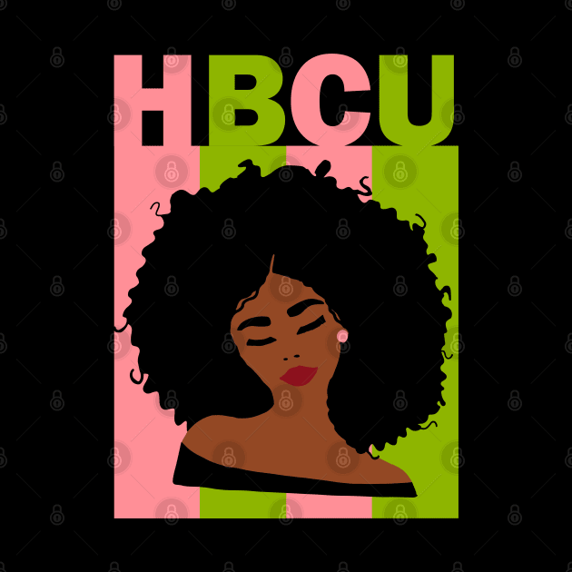 HBCU Pink and Green Afro by blackartmattersshop