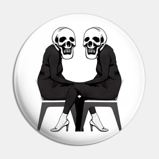 2 LADY skull connection faces sitting alone abyss. skull dream platinum return LSD. blood money pump Pin