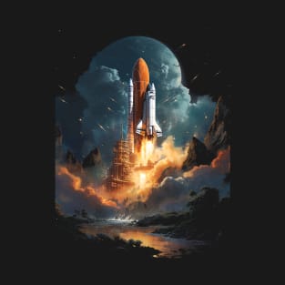 To The Moon Art T-Shirt